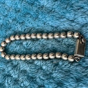 Mexican silver beaded bracelet